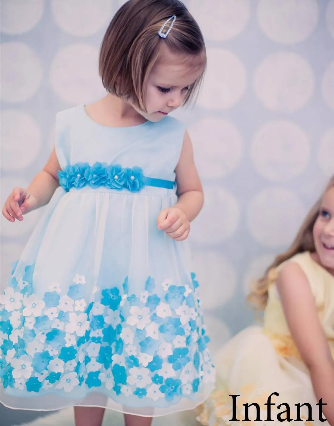 Appealing Flower Mesh Dress - Turquoise