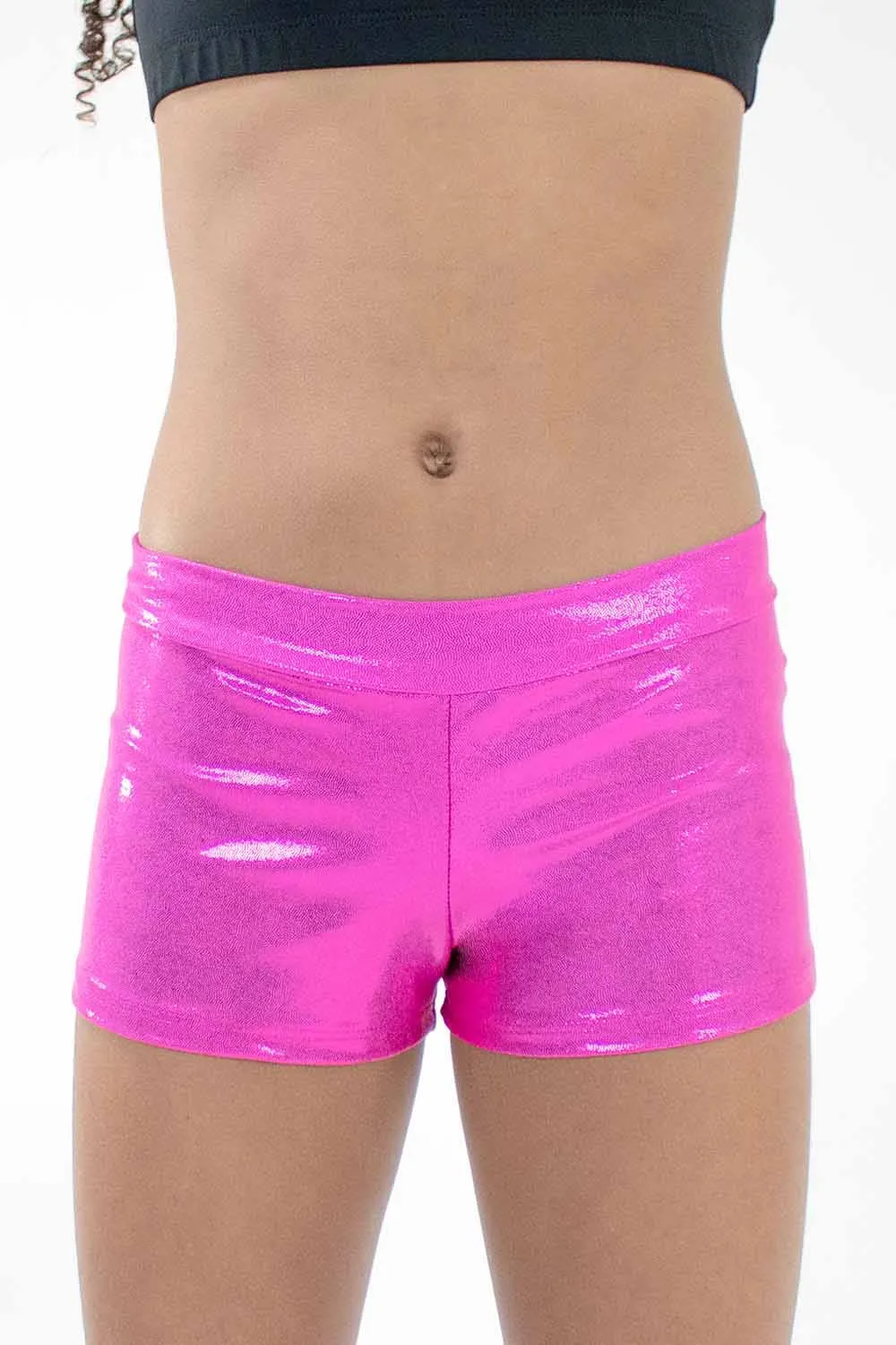 Basic Moves BM7559GM Girls' Metallic 1" Inseam Hot Shorts