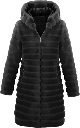 Bellivera Womens Leopard Print Fleece Coat, Spring and Winter Fashion Fuzzy Jacket Faux Fur Fluffy Cardigan Overcoat