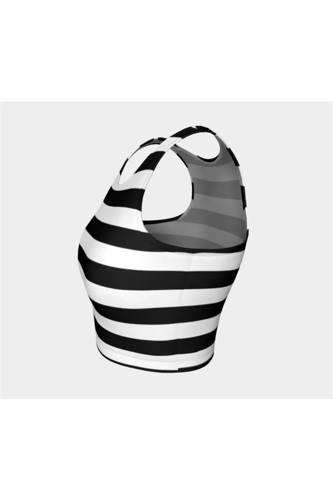 Black & White Striped Athletic Top