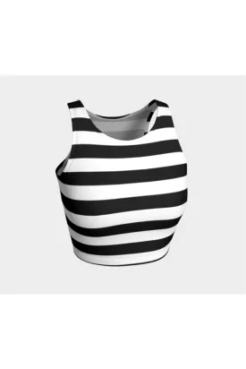 Black & White Striped Athletic Top