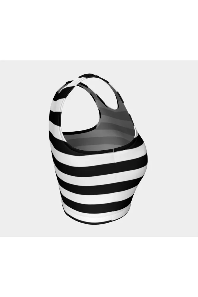 Black & White Striped Athletic Top
