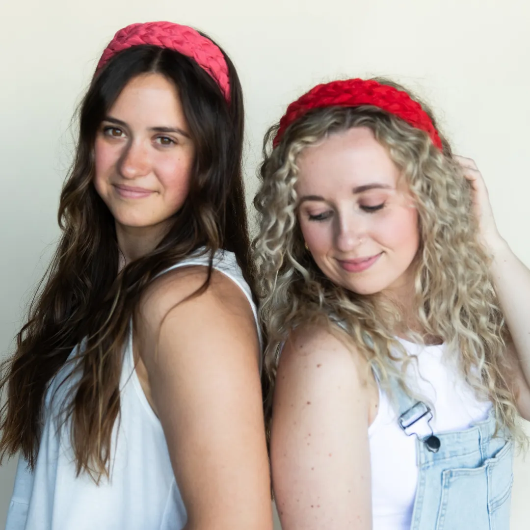 Blushing Braid Headband - Red