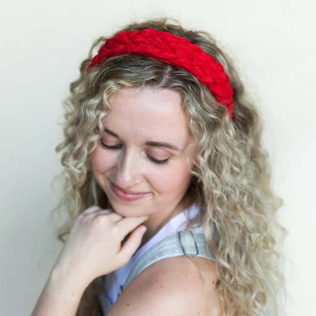 Blushing Braid Headband - Red