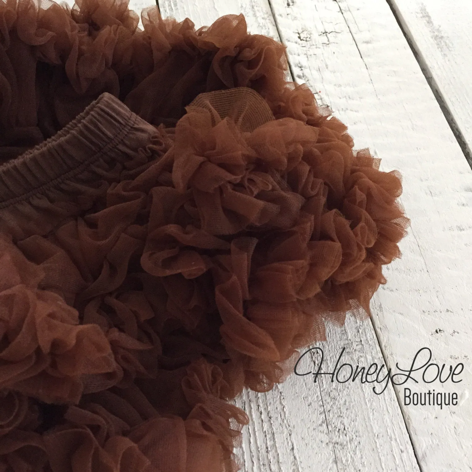 Brown Pettiskirt - embellished brown shabby flower