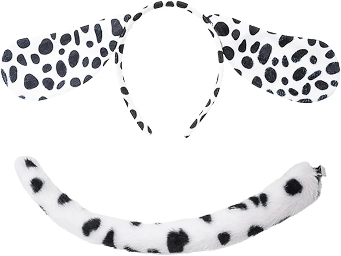 Dalmatian Costume Kids,Boys Girls 101 Days Of School Outfit Shirt Headband Ears and Tail Accessories