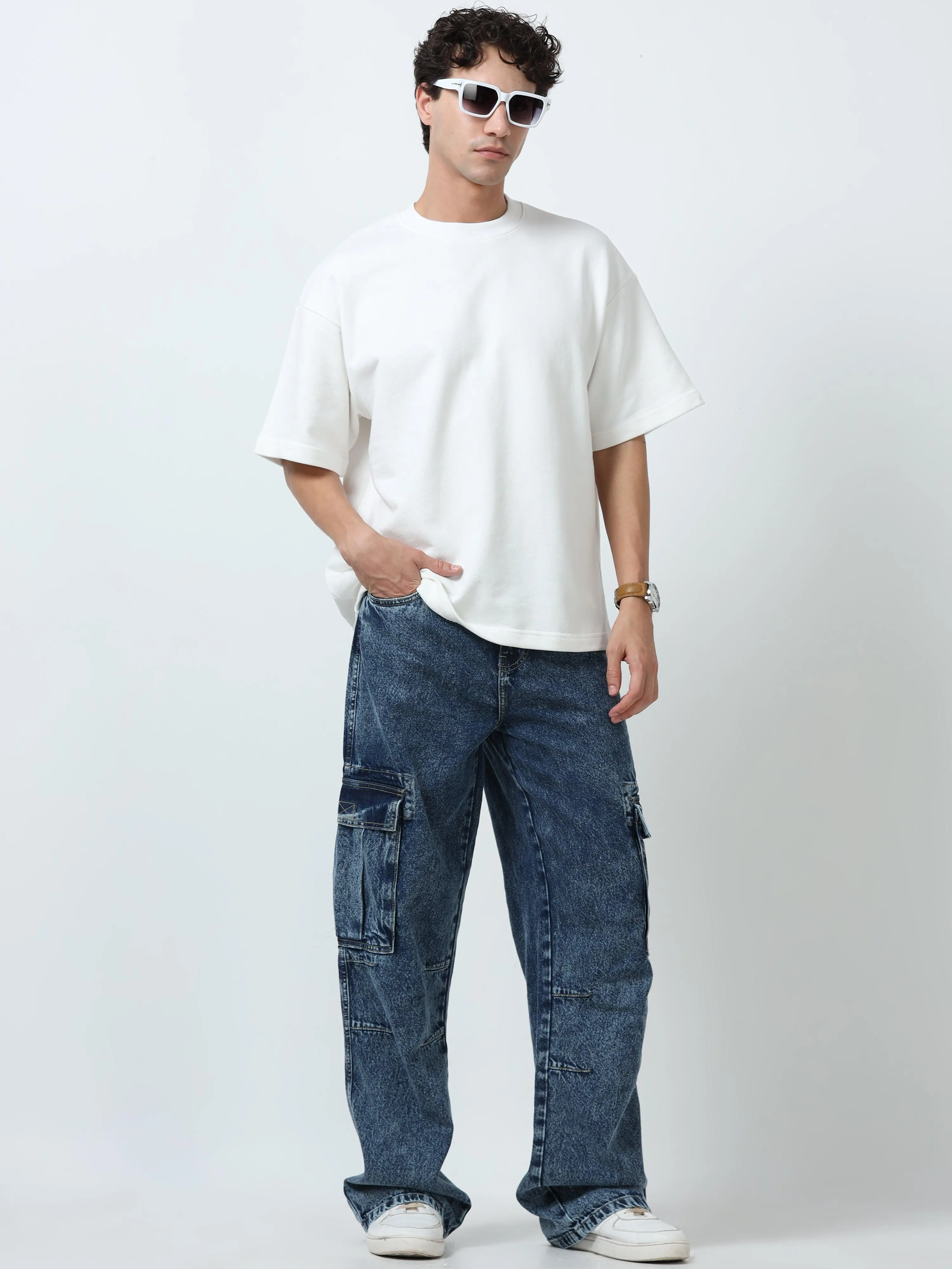 Elowen - Oversized Round neck T Shirt  - Off white