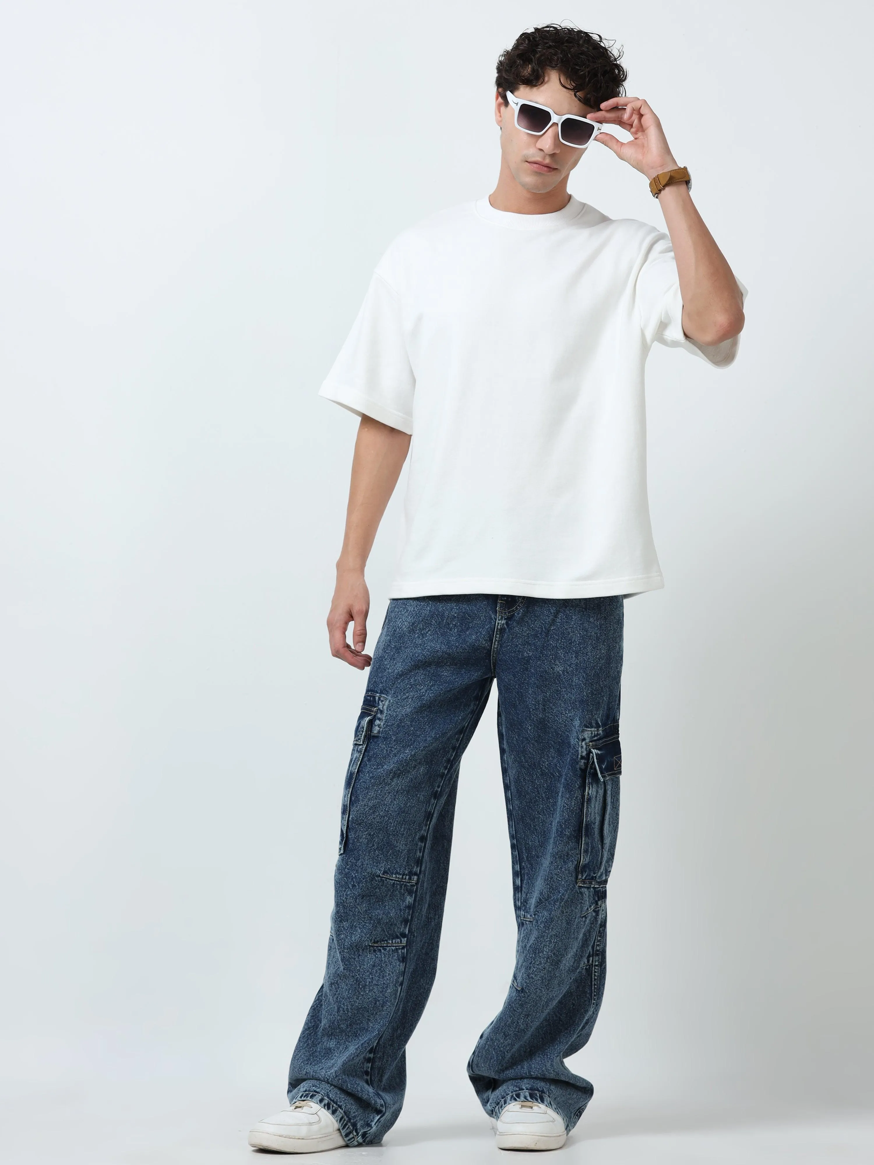 Elowen - Oversized Round neck T Shirt  - Off white