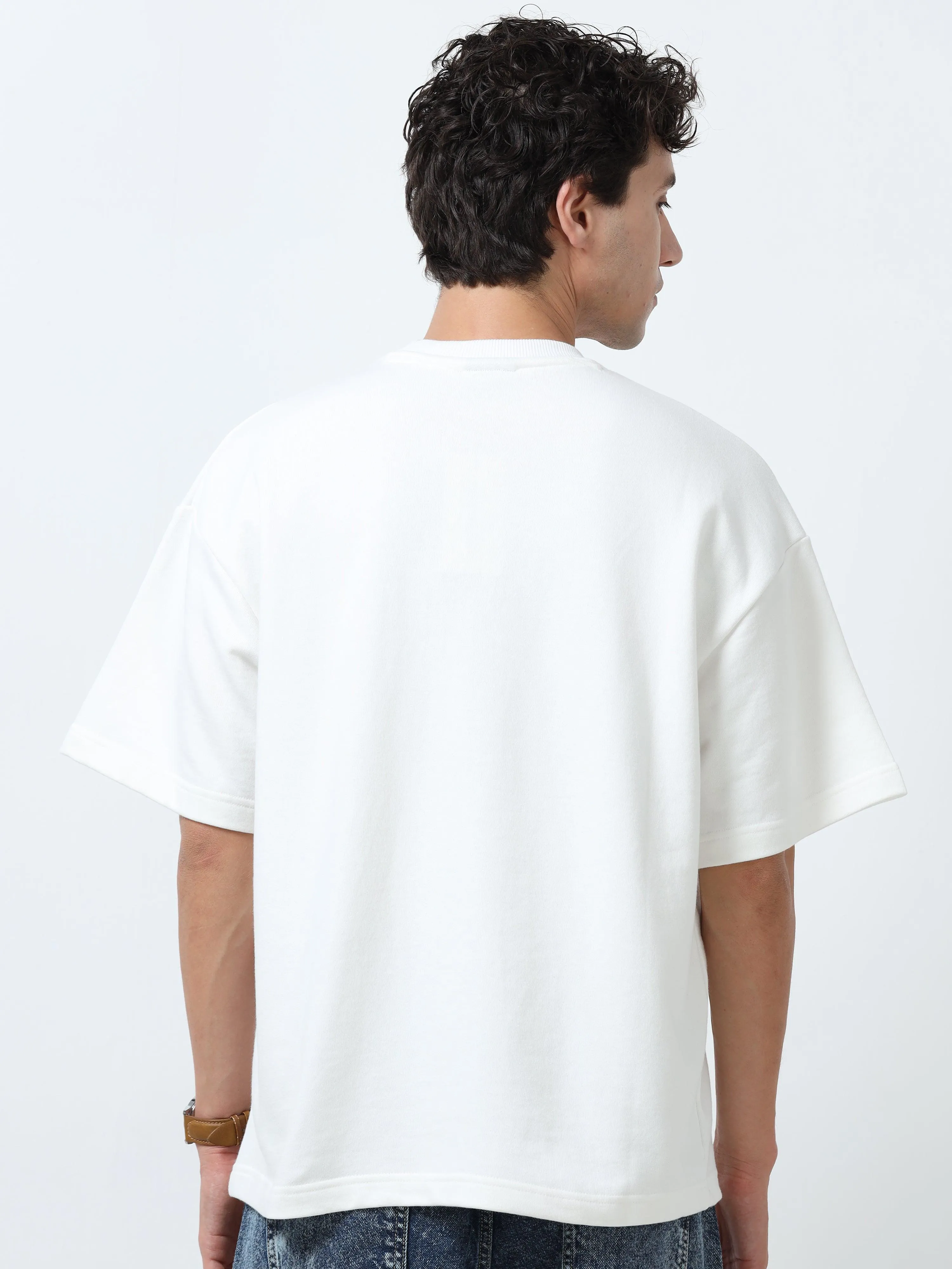 Elowen - Oversized Round neck T Shirt  - Off white