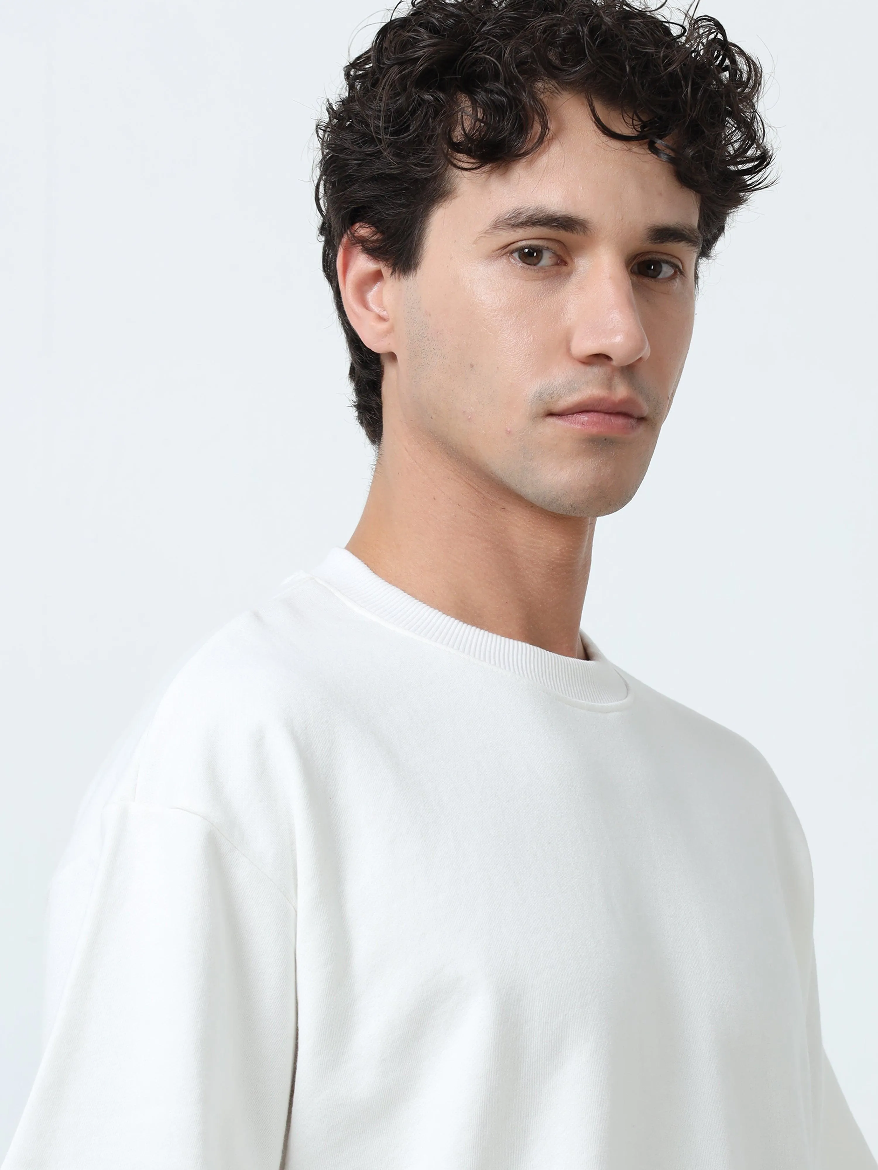 Elowen - Oversized Round neck T Shirt  - Off white