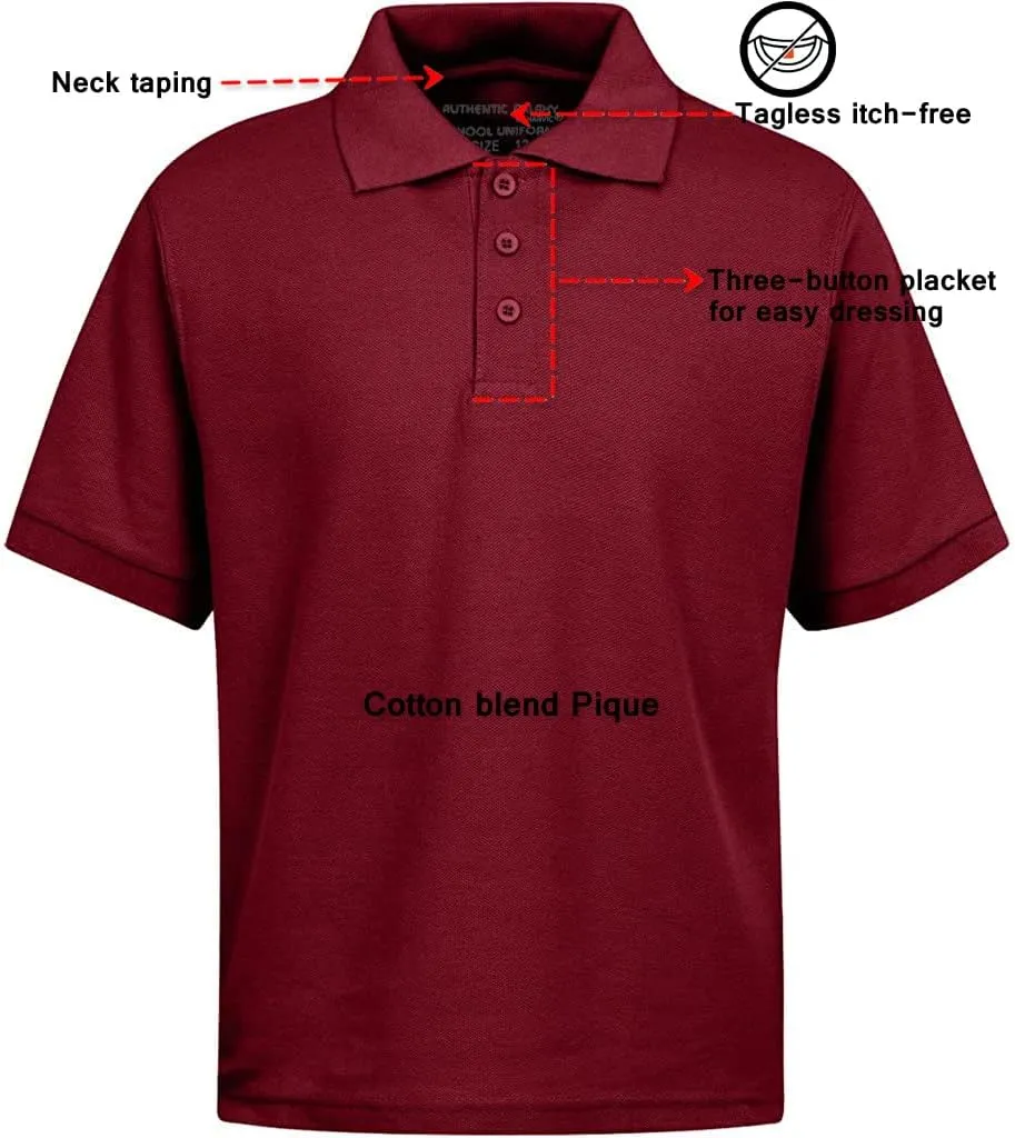 Galaxy by Harvic Boy's Short Sleeve Polo Shirts School Uniform