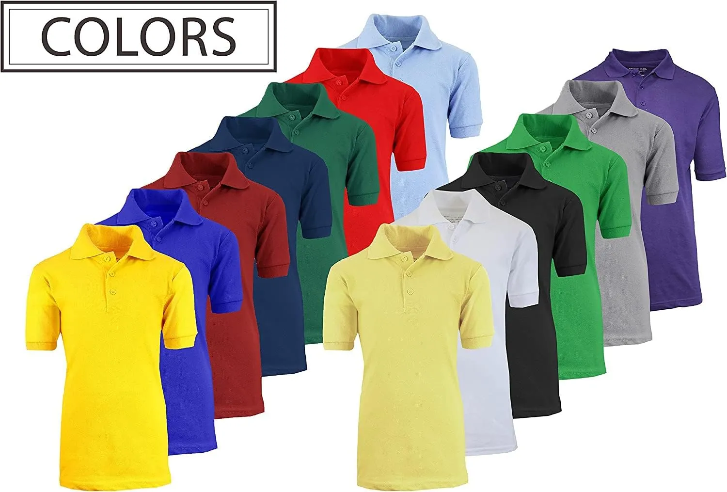Galaxy by Harvic Boy's Short Sleeve Polo Shirts School Uniform