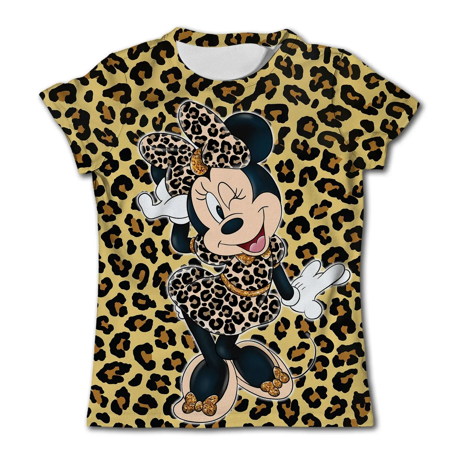 Girls Birthday T-Shirts Kids Short Sleeve T-shirt Minnie Mouse Children Top Girl Pink Clothing Casual O-Neck Shirt for Child