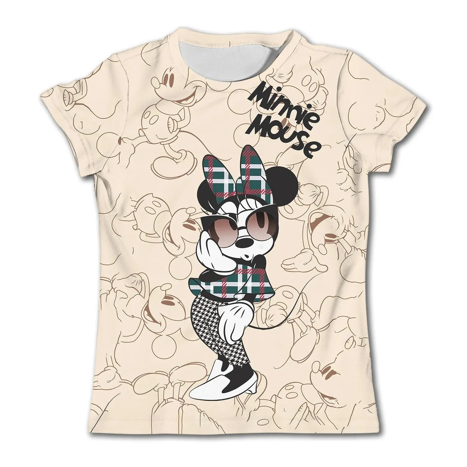 Girls Birthday T-Shirts Kids Short Sleeve T-shirt Minnie Mouse Children Top Girl Pink Clothing Casual O-Neck Shirt for Child