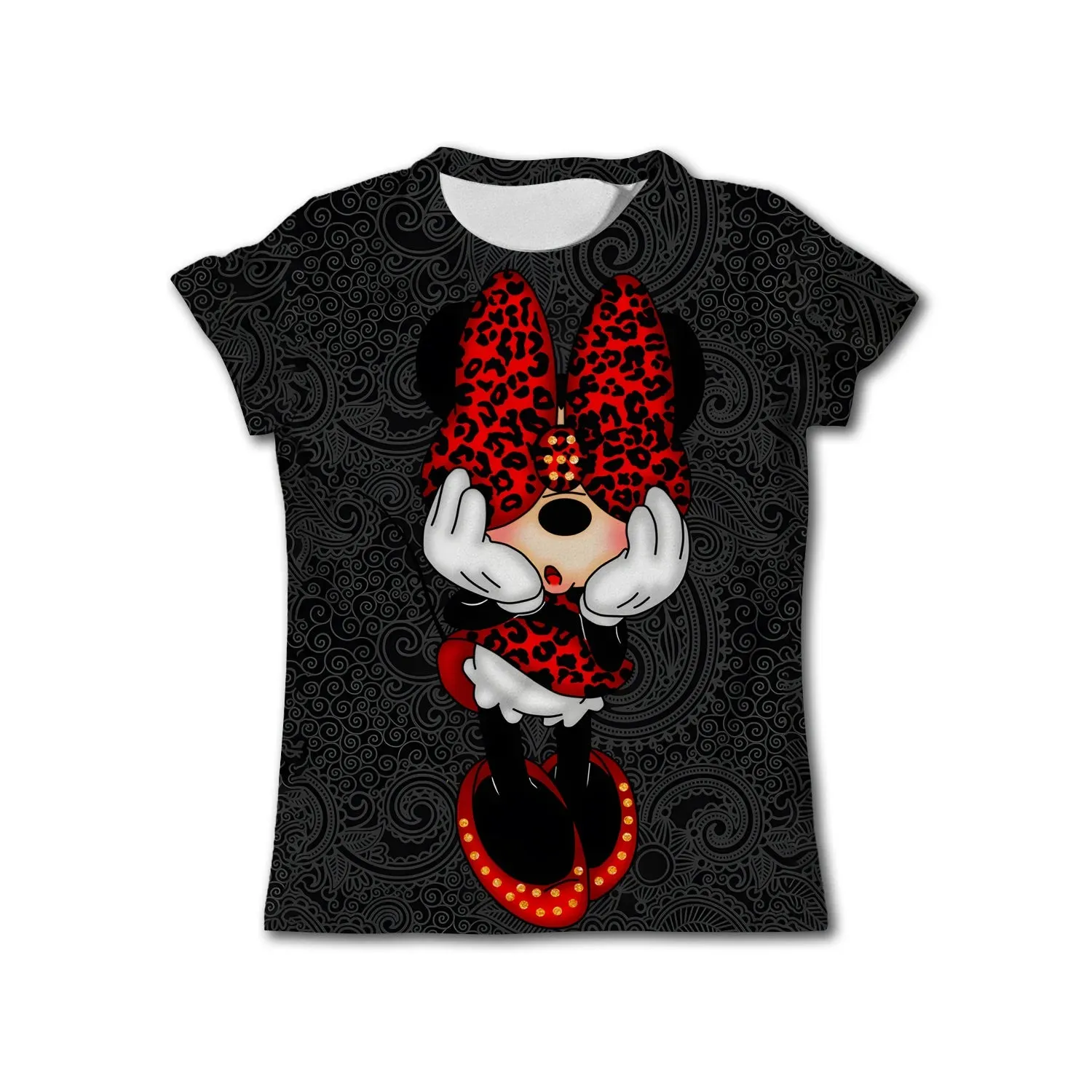 Girls Birthday T-Shirts Kids Short Sleeve T-shirt Minnie Mouse Children Top Girl Pink Clothing Casual O-Neck Shirt for Child