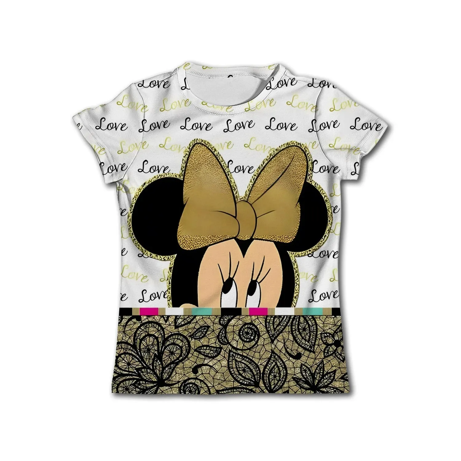 Girls Birthday T-Shirts Kids Short Sleeve T-shirt Minnie Mouse Children Top Girl Pink Clothing Casual O-Neck Shirt for Child
