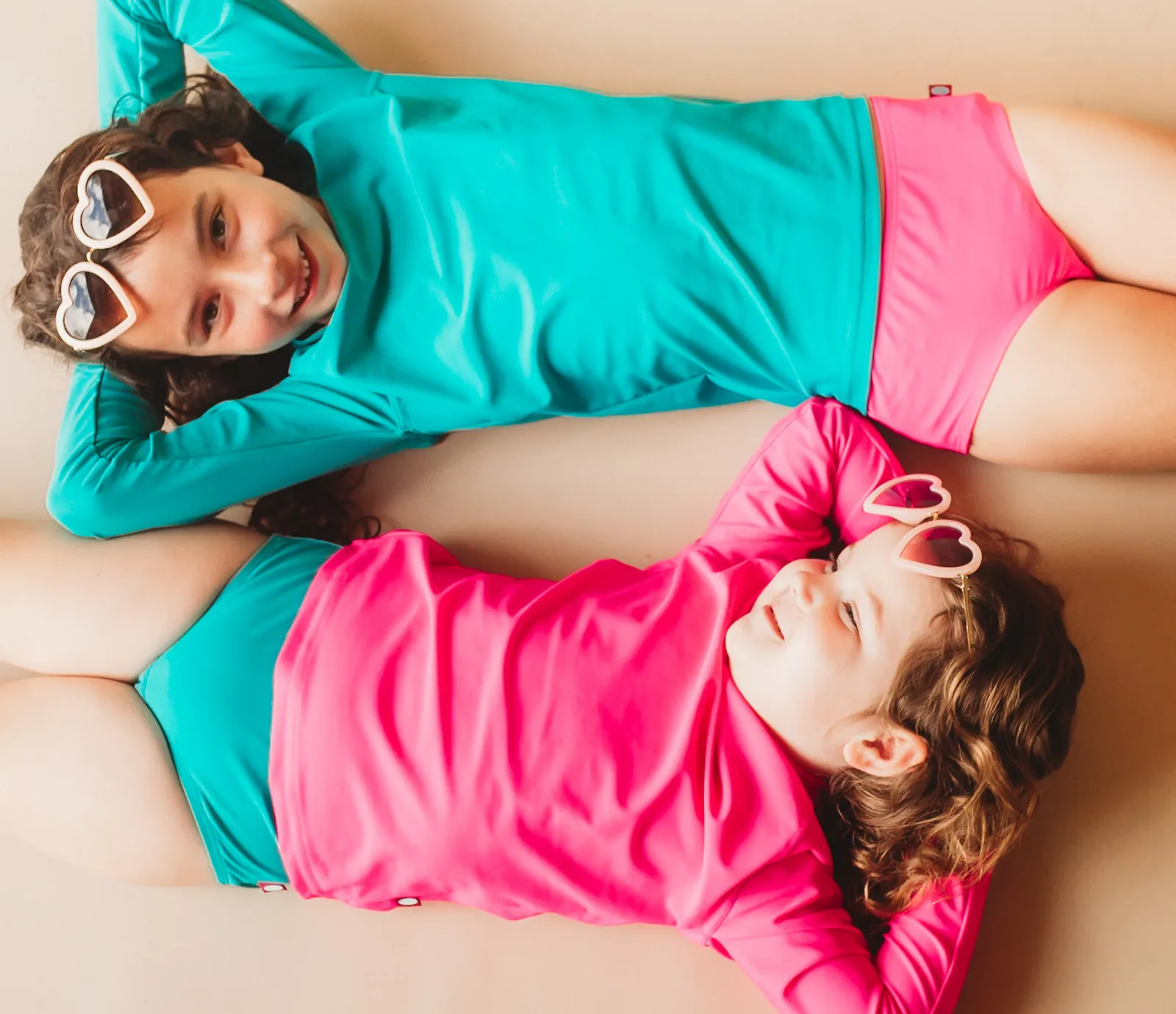 Girls Recycled Nylon UPF 50  Long Sleeve Rashguard | Turquoise