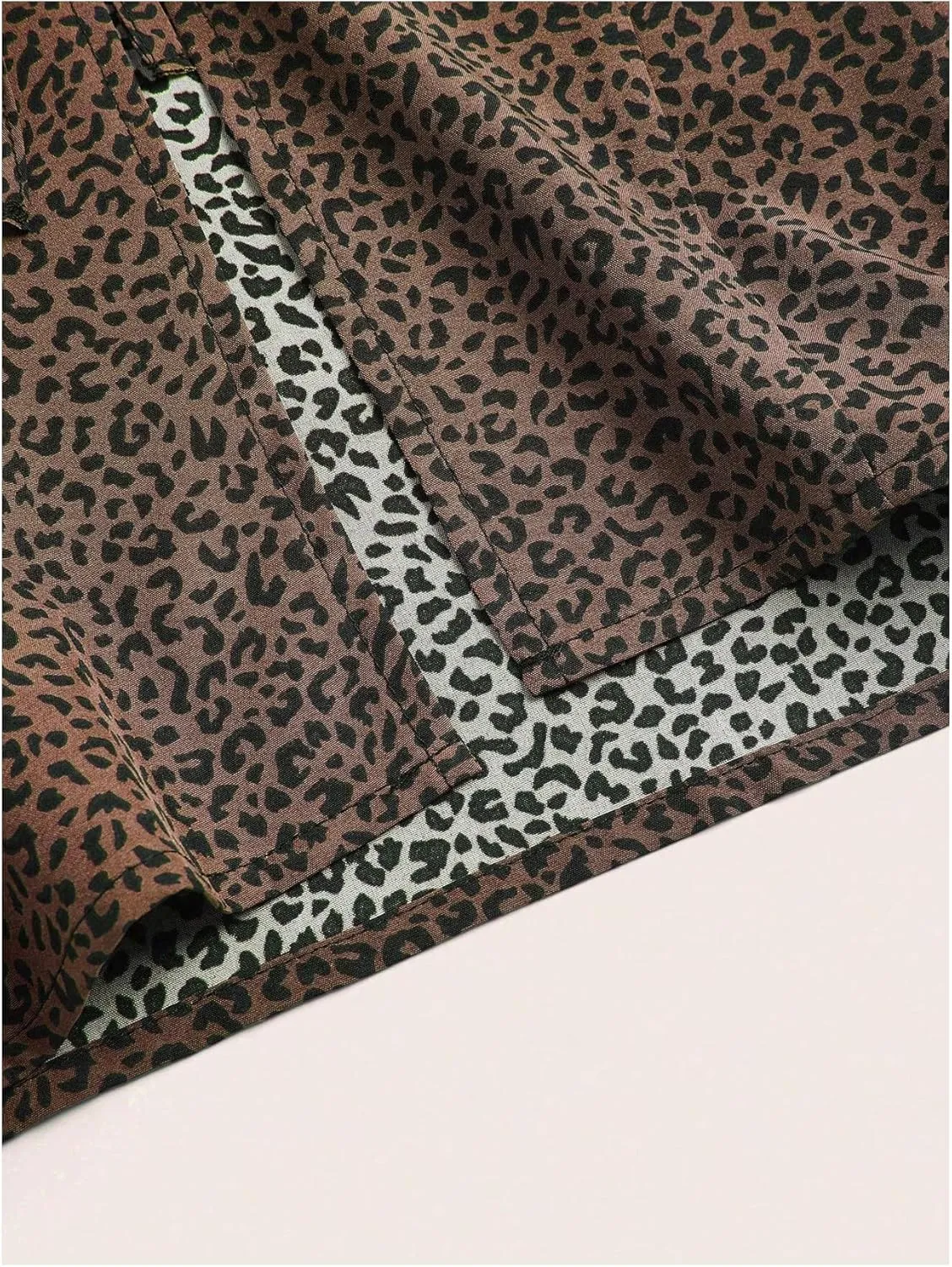 GORGLITTER Women's Plus Size Leopard Print Skirt Ruched Tie Slit High Waisted Bodycon Pencil Midi Skirts