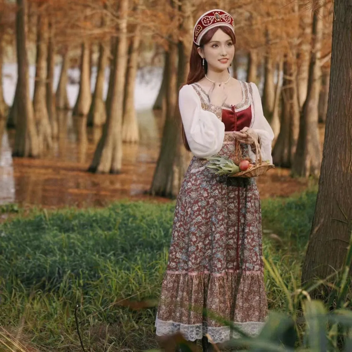 Gunne Sax Remake Child Print Dress