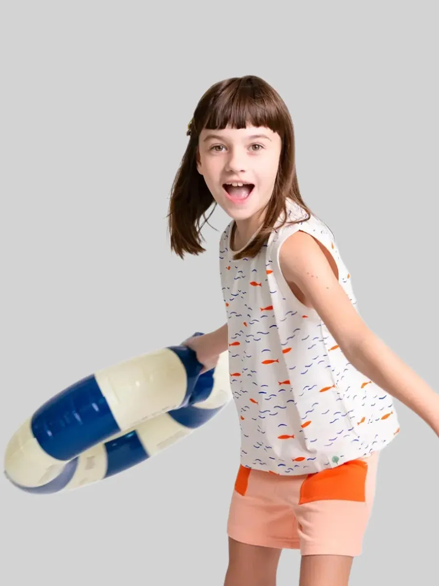 Kids' Organic Cotton Shorts - Pink Color Block