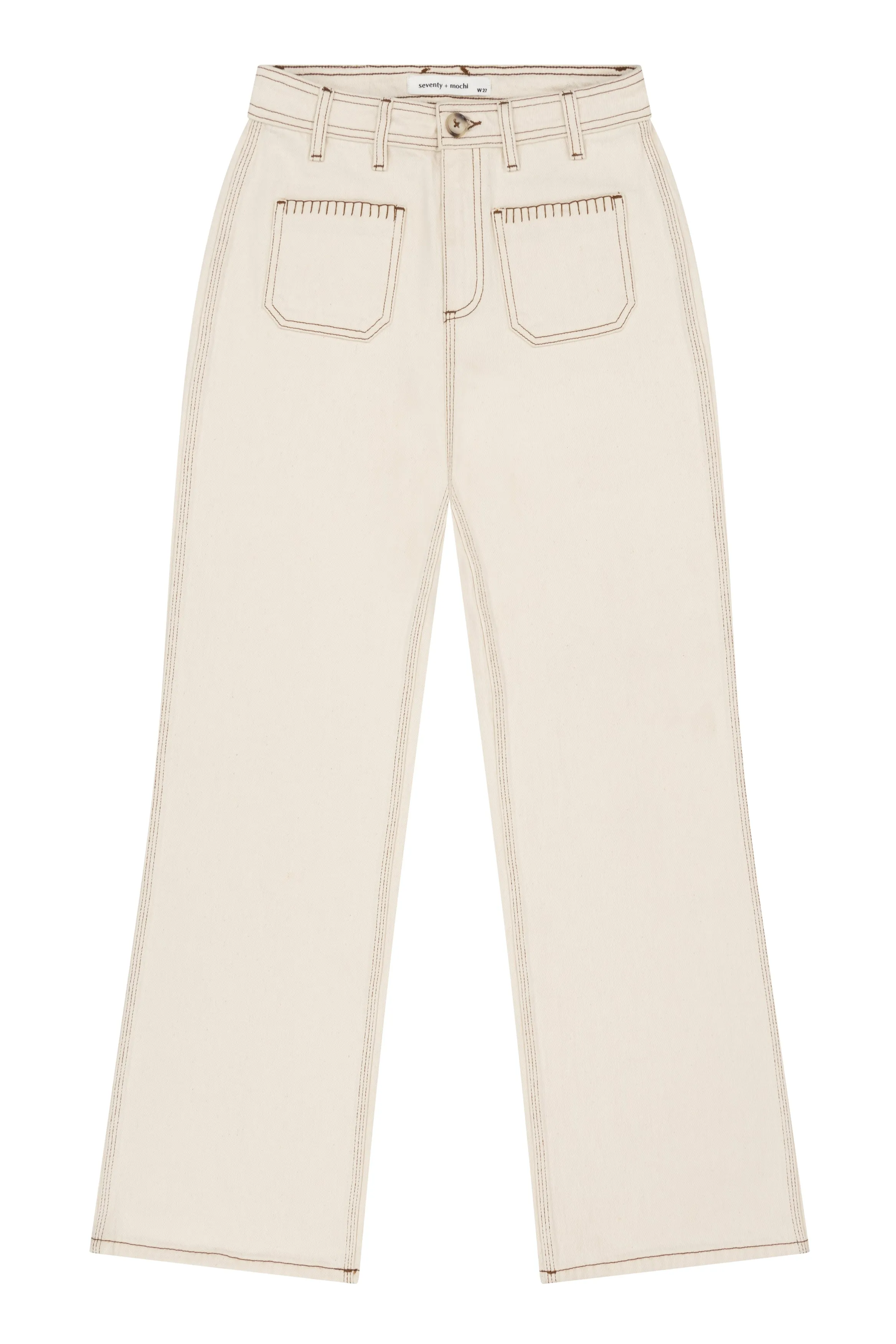 Mabel Jean Patch Pocket in Ecru Denim