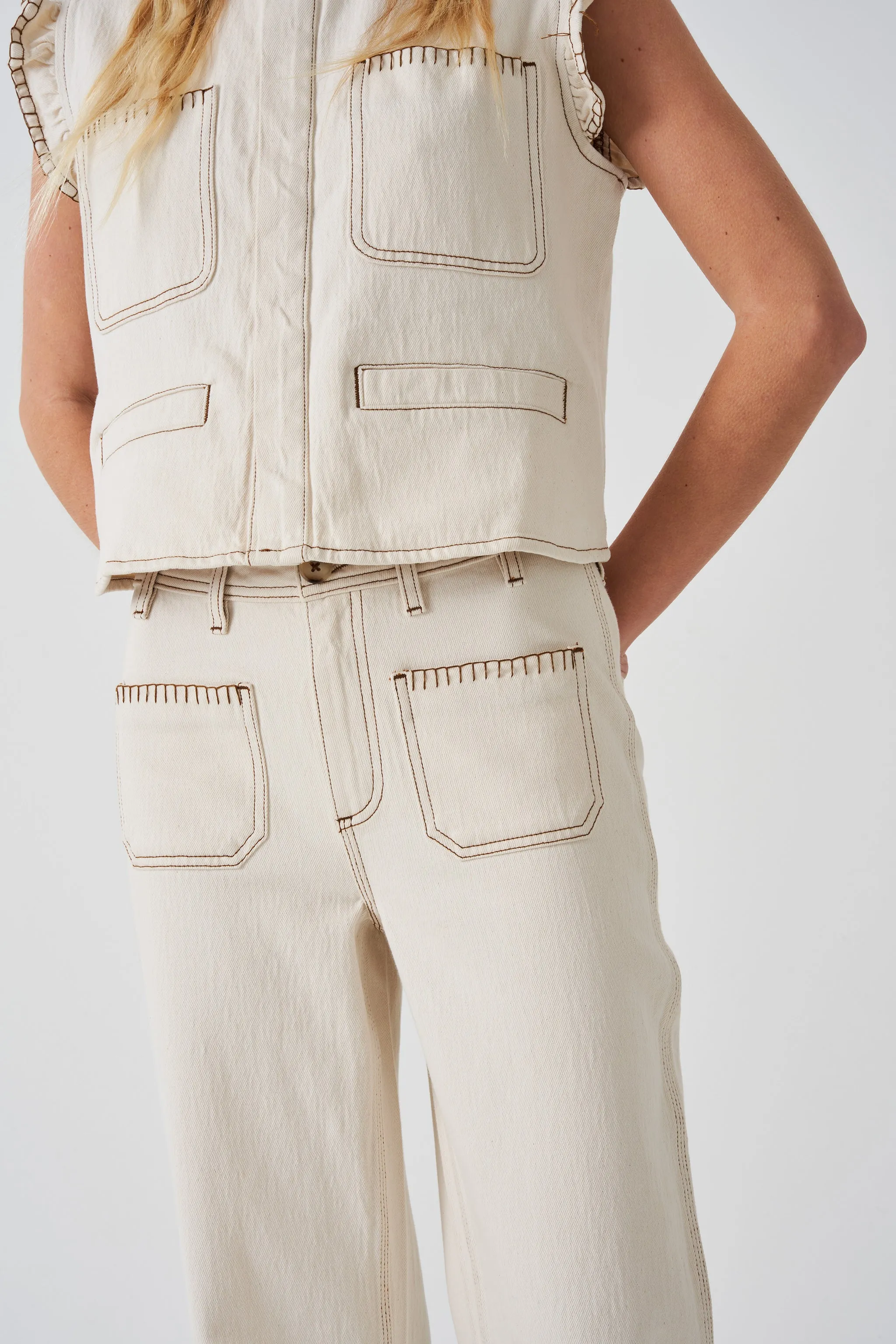 Mabel Jean Patch Pocket in Ecru Denim