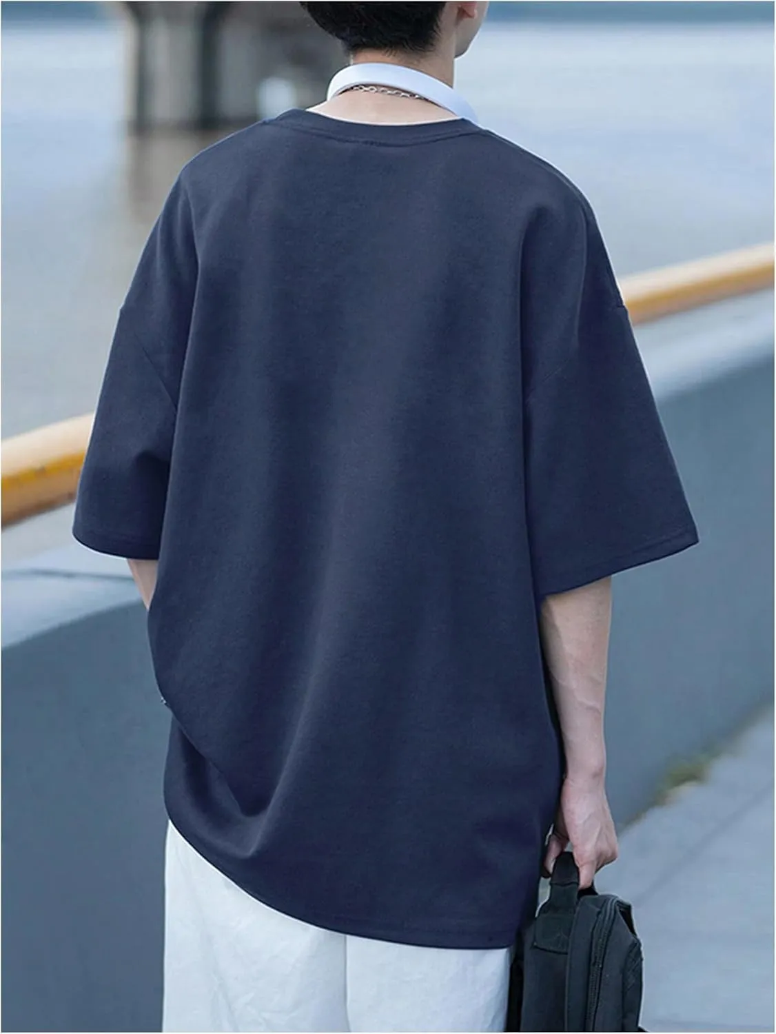 Men's Oversized Graphic Tees Half Sleeve Drop Shoulder Summer Casual T Shirt