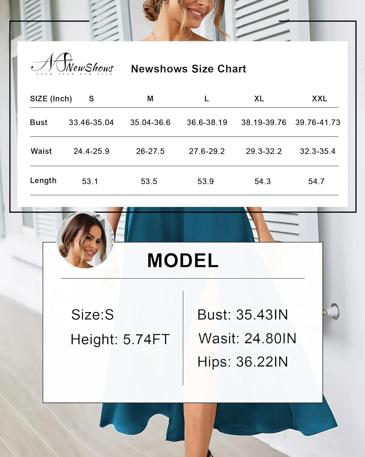 Newshows Women's 2024 Summer V Neck Satin Dress Spaghetti Strap Sleeveless Long Slit Cocktail Wedding Guest Maxi Dress