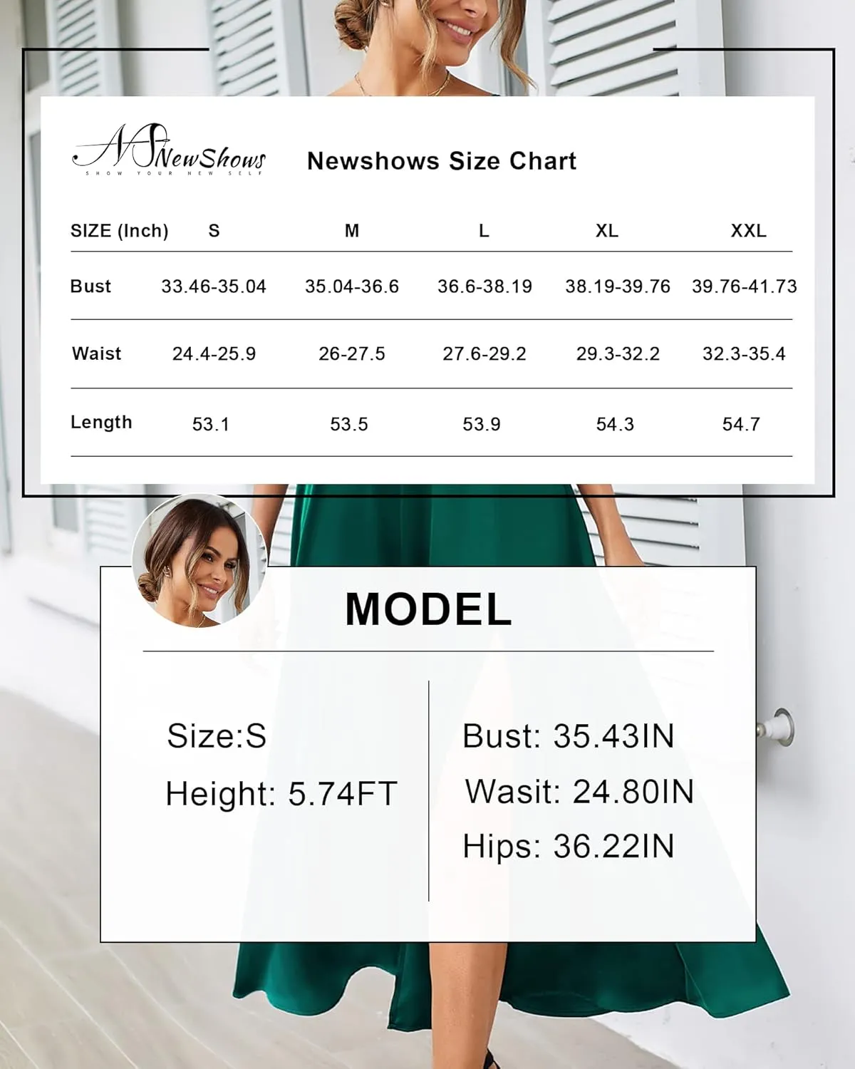 Newshows Women's 2024 Summer V Neck Satin Dress Spaghetti Strap Sleeveless Long Slit Cocktail Wedding Guest Maxi Dress