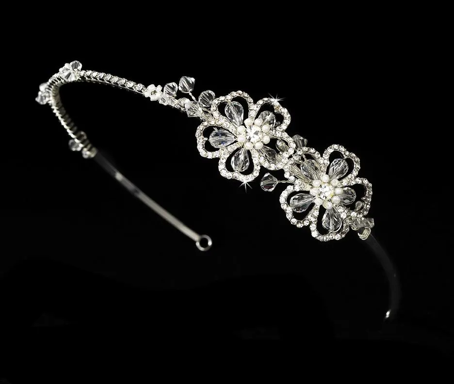 Pretty Swarovski Crystal Clover Flower Crystal Headband