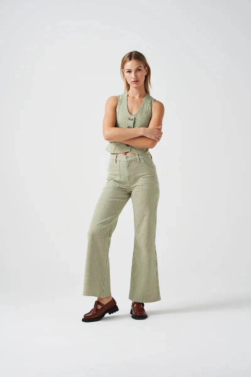 Queenie Jean in Khaki Stripe