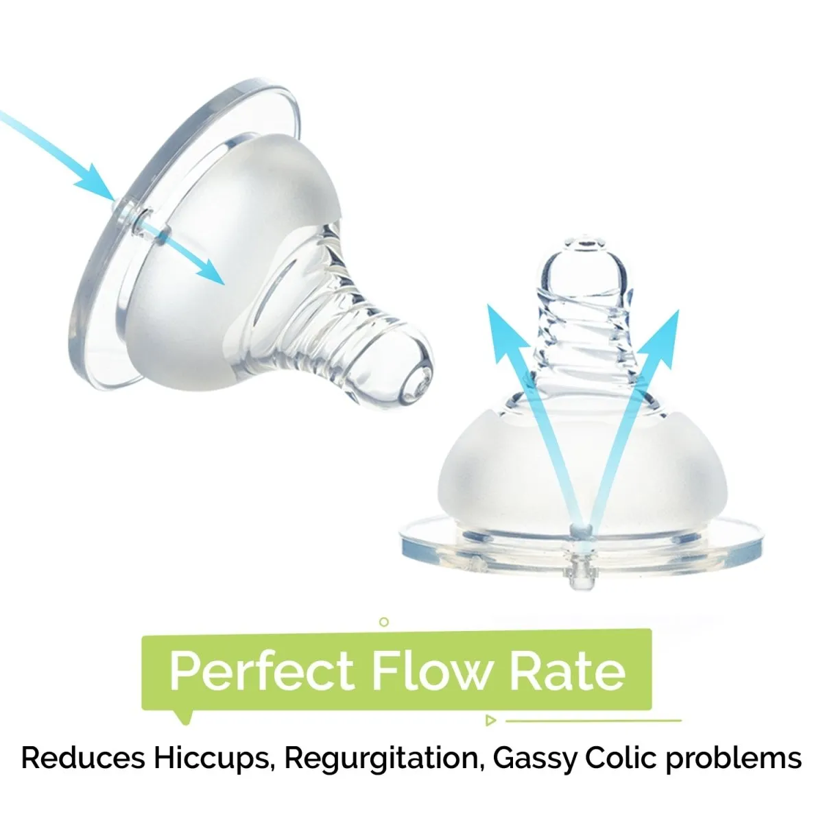 R for Rabbit First Feed Soft Silicon Teat for Glass/PP Bottle