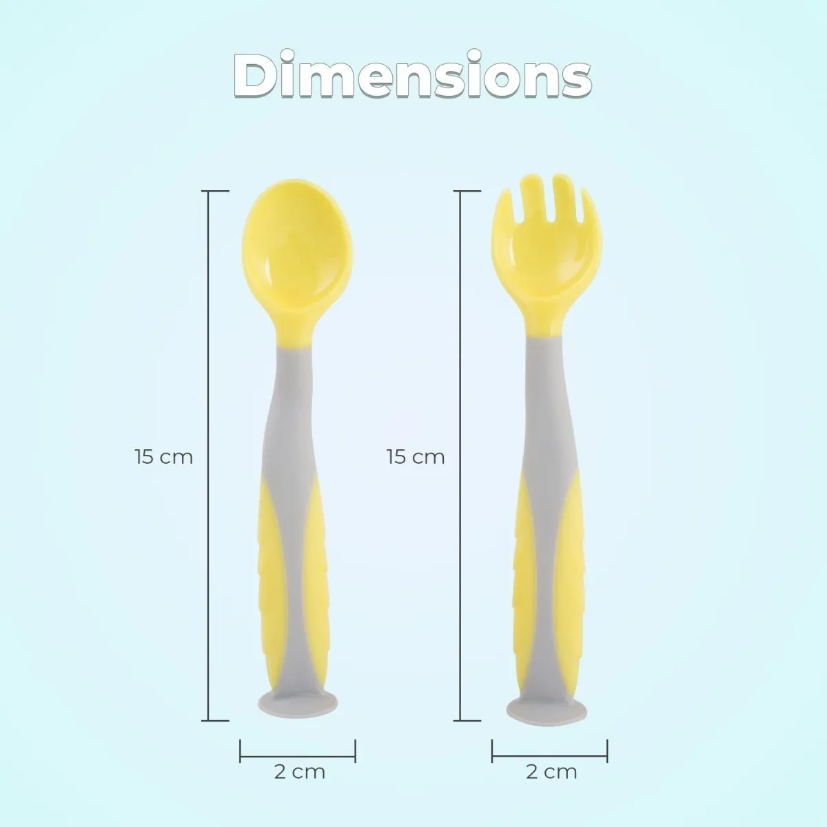 R for Rabbit Safe Feed Flexi Spoon Set- Yellow Grey