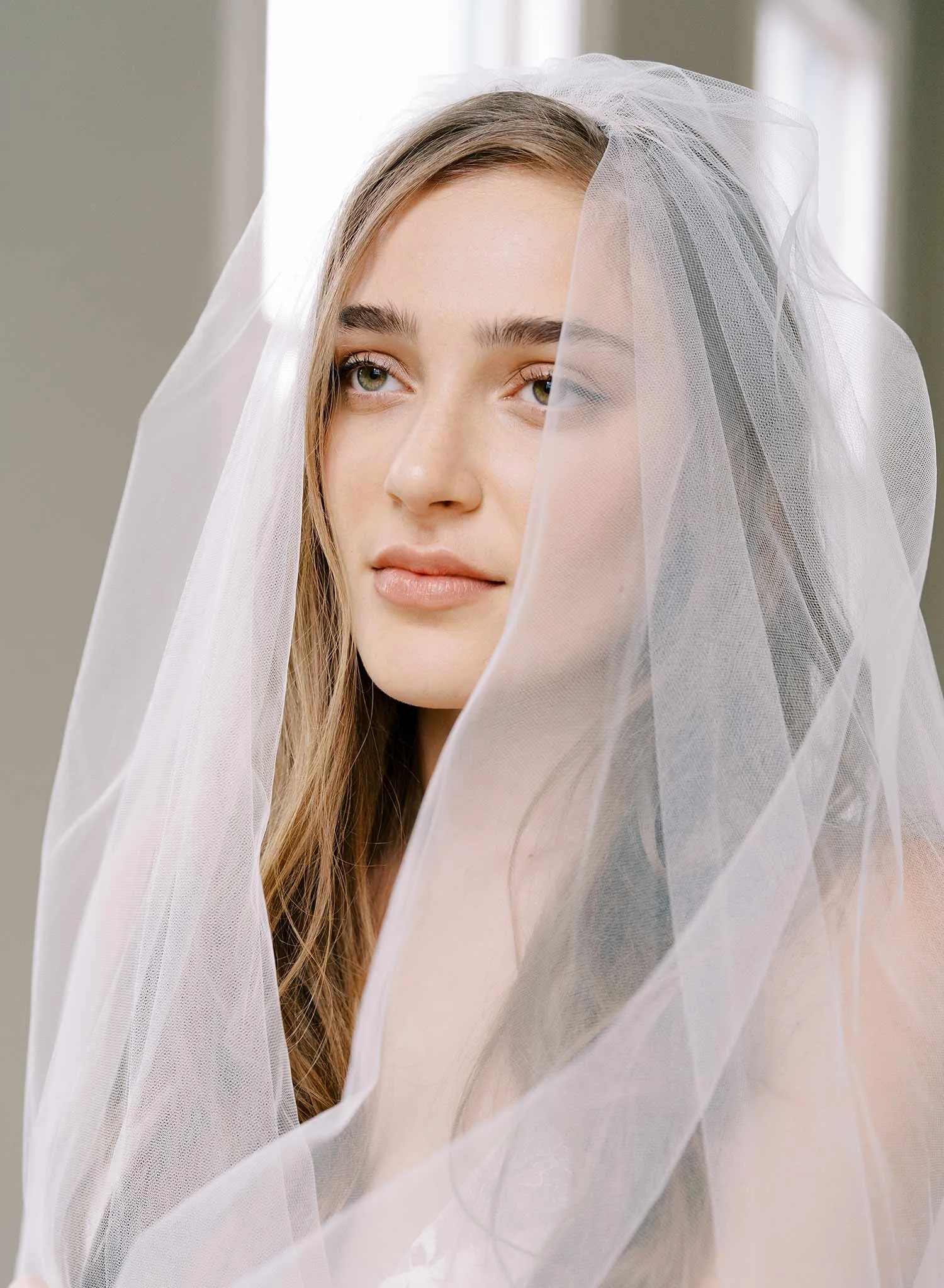 Regal French lace veil with blusher - Style #2459