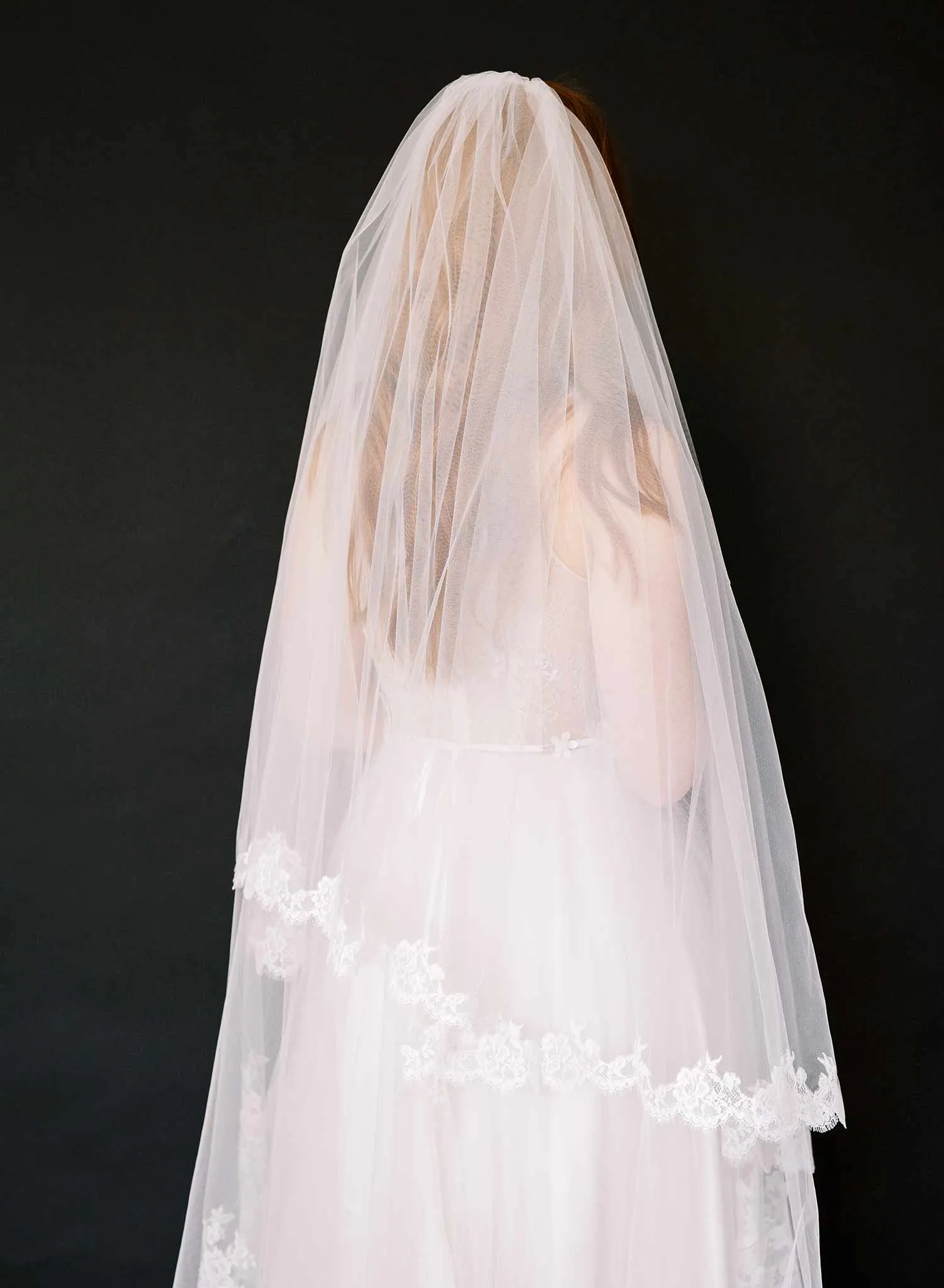 Regal French lace veil with blusher - Style #2459