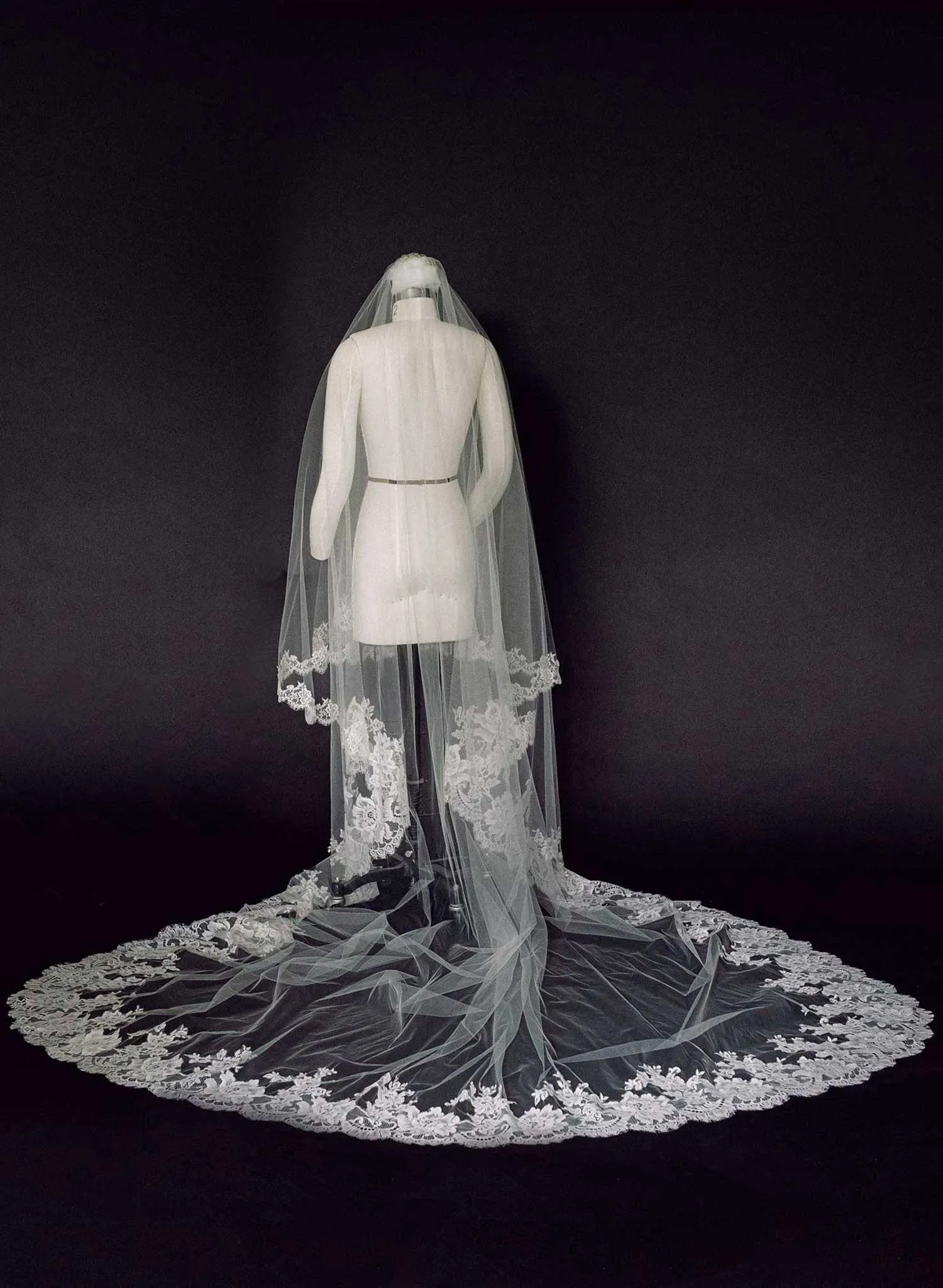 Regal French lace veil with blusher - Style #2459