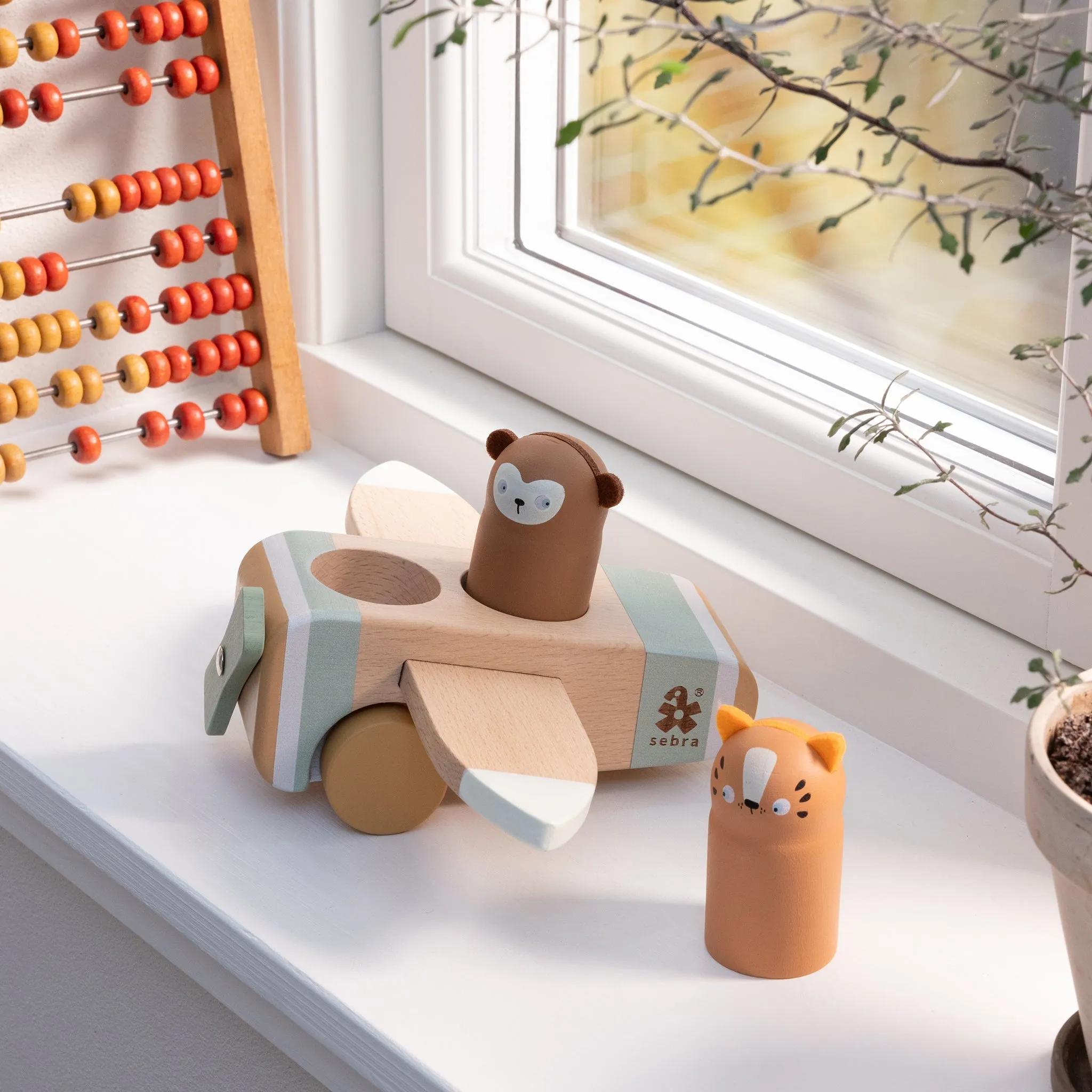 Sebra, Wooden Toy Airplane, Wildlife