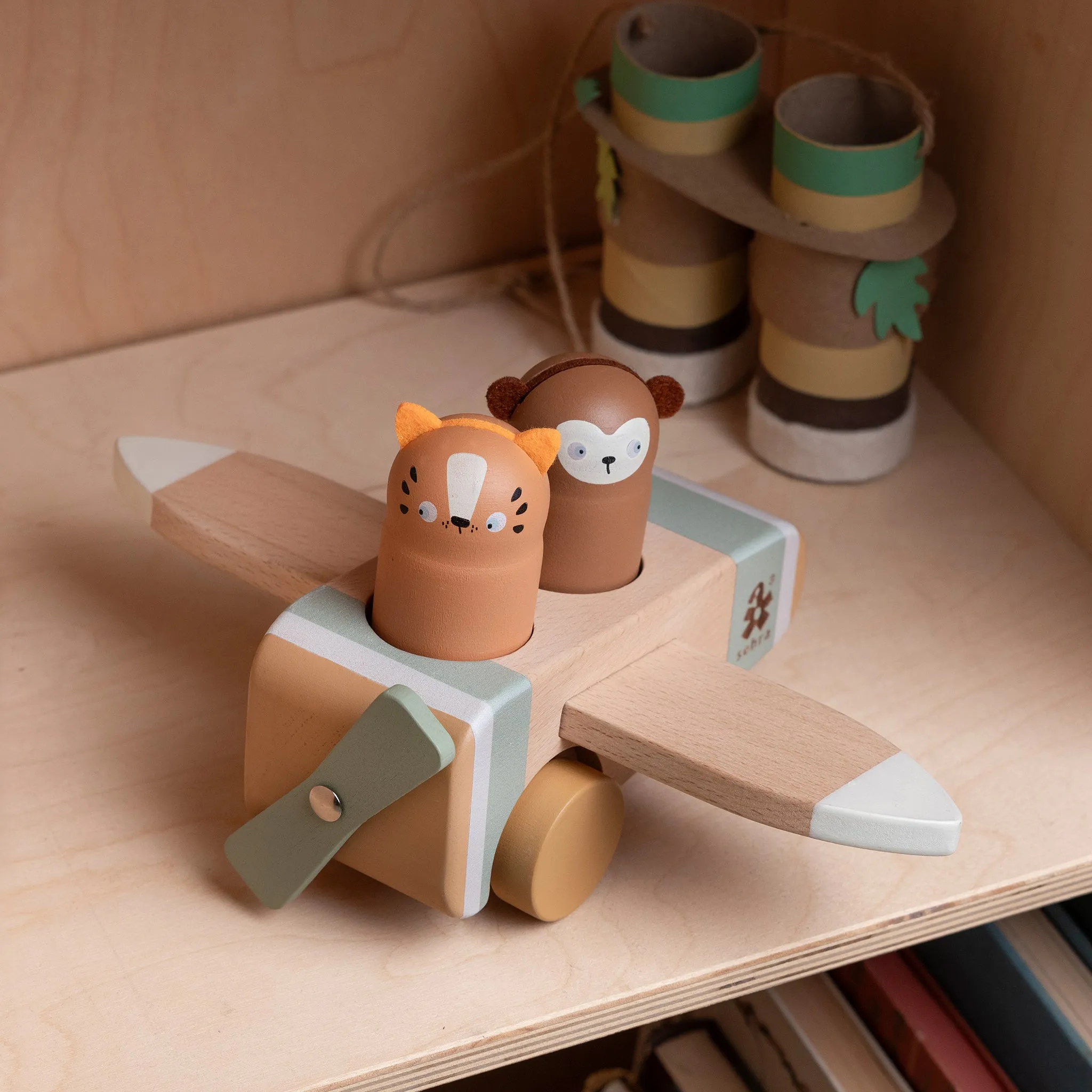 Sebra, Wooden Toy Airplane, Wildlife