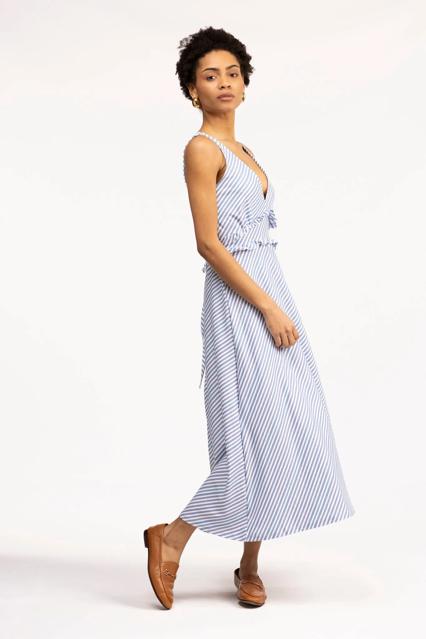 The Beryl Dress - Chambray Stripe
