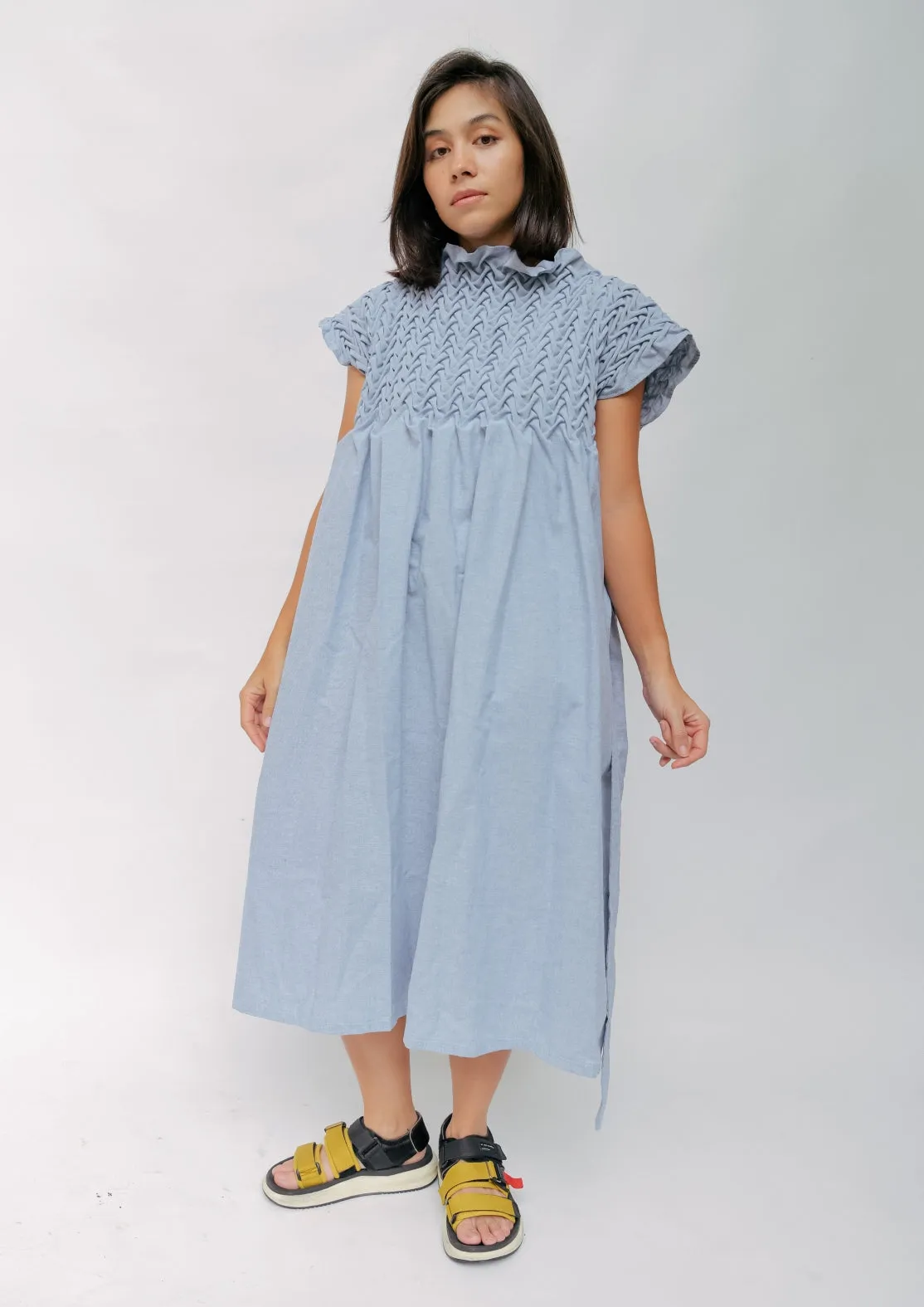 waves dress - blue