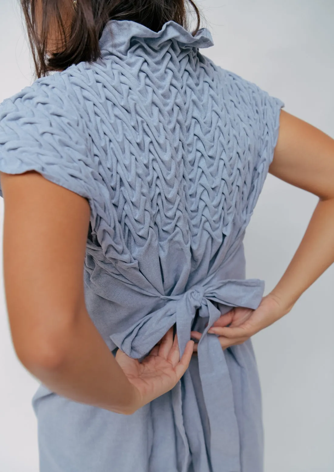 waves dress - blue