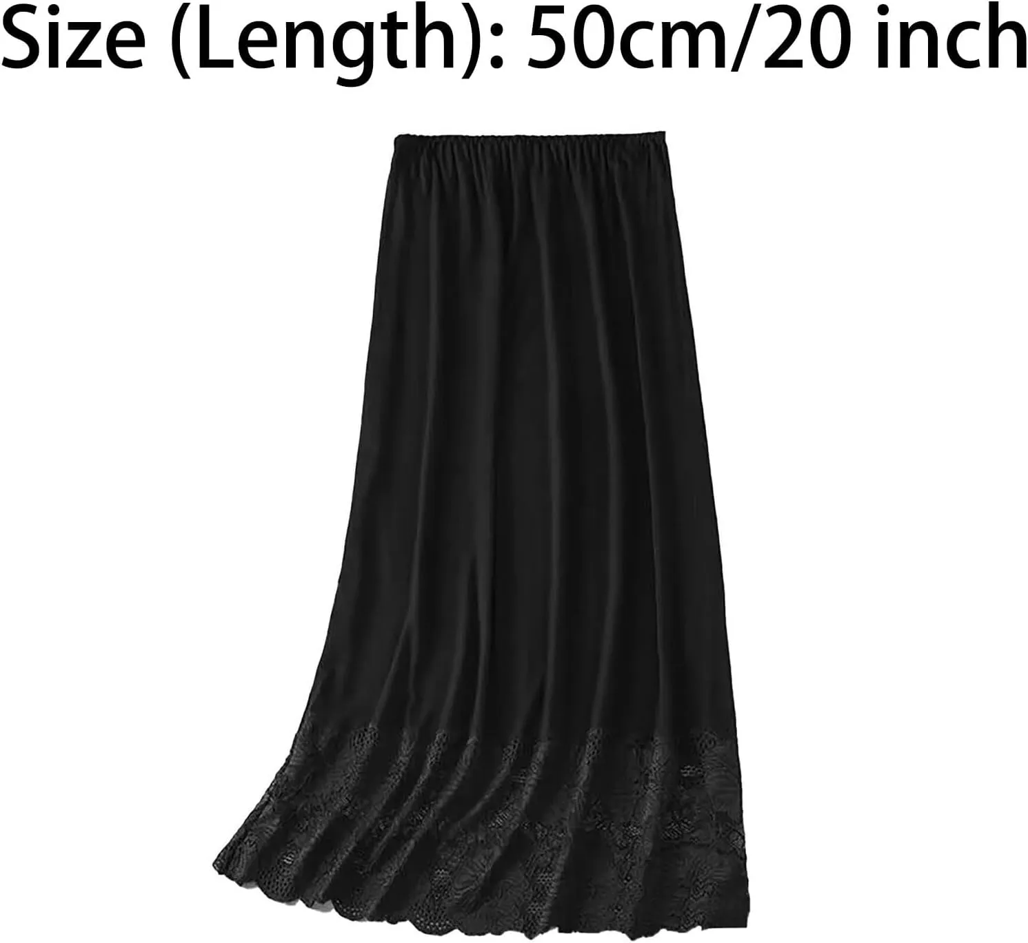 Womens Lace Trim Half Slip Long Underskirt Skirt Extenders Anti Static Petticoat Skirt Dress Accessory