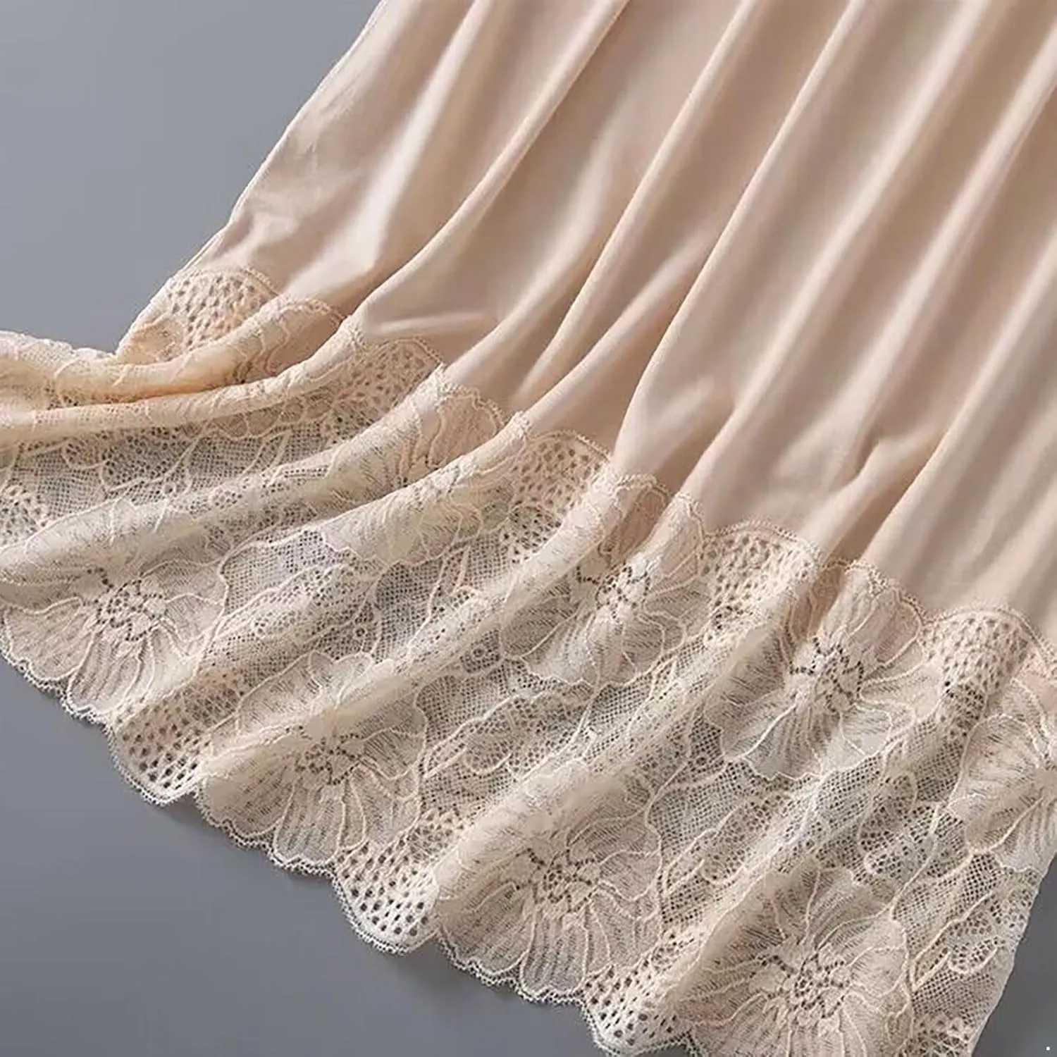Womens Lace Trim Half Slip Long Underskirt Skirt Extenders Anti Static Petticoat Skirt Dress Accessory