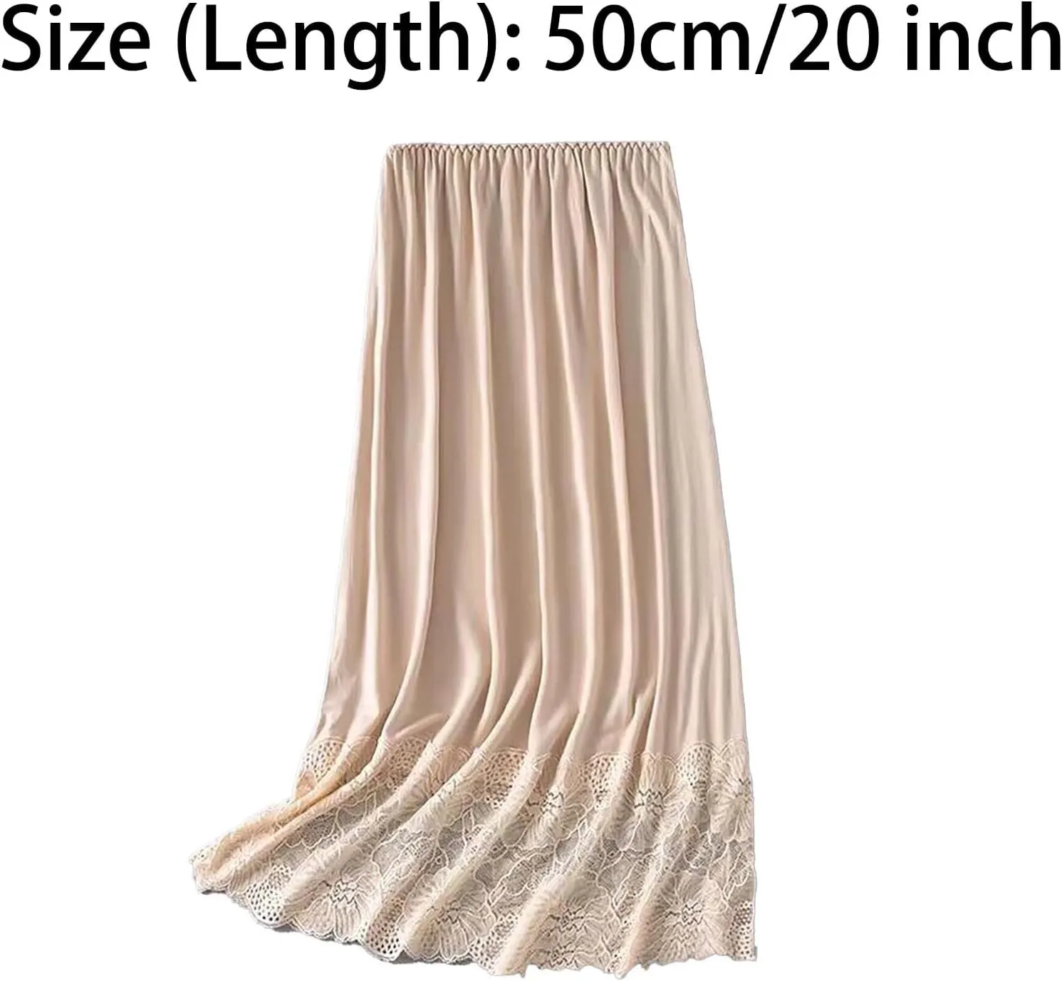 Womens Lace Trim Half Slip Long Underskirt Skirt Extenders Anti Static Petticoat Skirt Dress Accessory