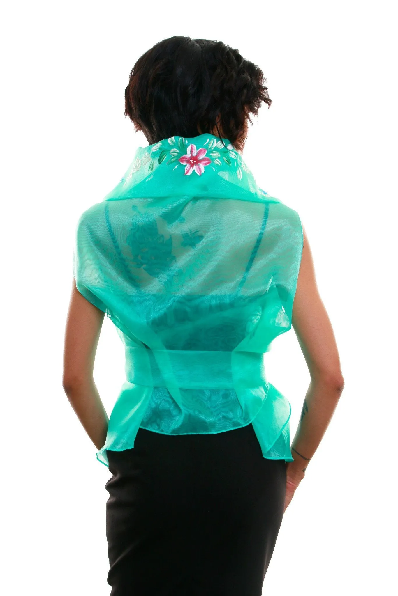 WS14 - MADE-TO-ORDER - Filipiniana Wrap-Around Mint Green with Fitting Gown